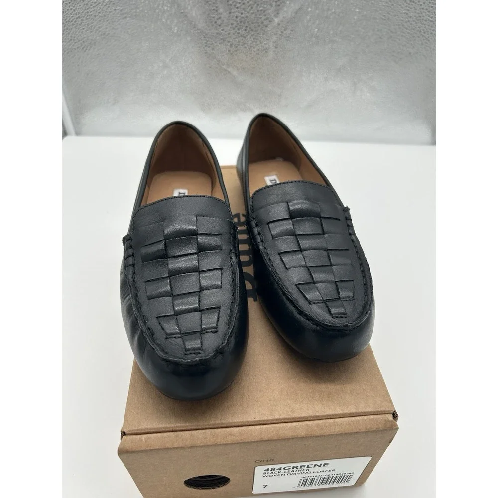 New Dune London Greene Woven Leather Slip On Driving Loafers‎ Mocs Black Size 8